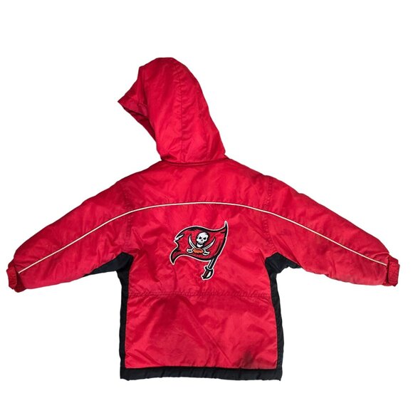 Tampa Bay Buccaneers Kids winter Jacket 4T Red & Black Nylon Hooded Coat